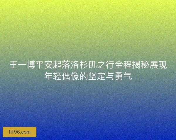 王一博平安起落洛杉矶之行全程揭秘展现年轻偶像的坚定与勇气